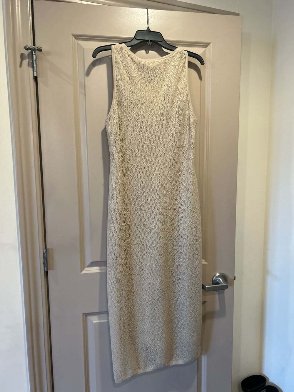 Theory Floral Lace Bleecker Cotton Dress in Warm Sand, Size M - Picture 2 of 4